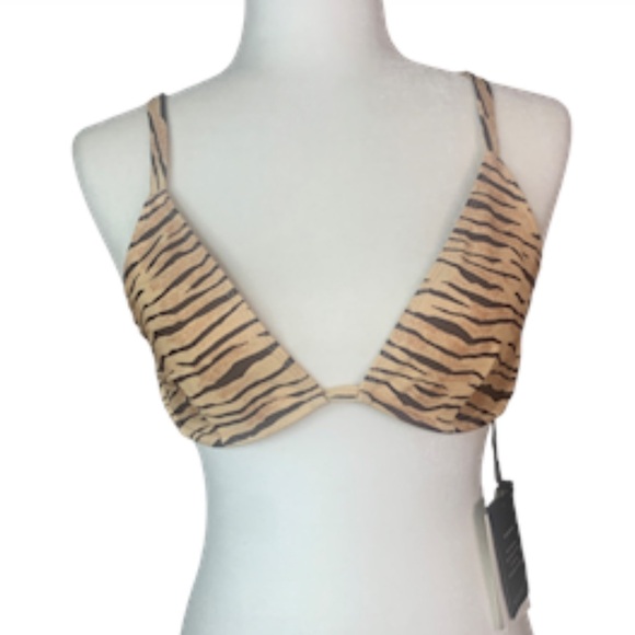Faithfull The Brand Large Lavande Bikini Top Underwire Wyldie Animal Print - Picture 2 of 11